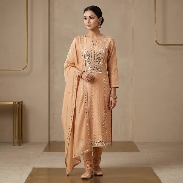 Light_Brown_Mirrorwork_Tissue_Unstitched_Salwar_Suit