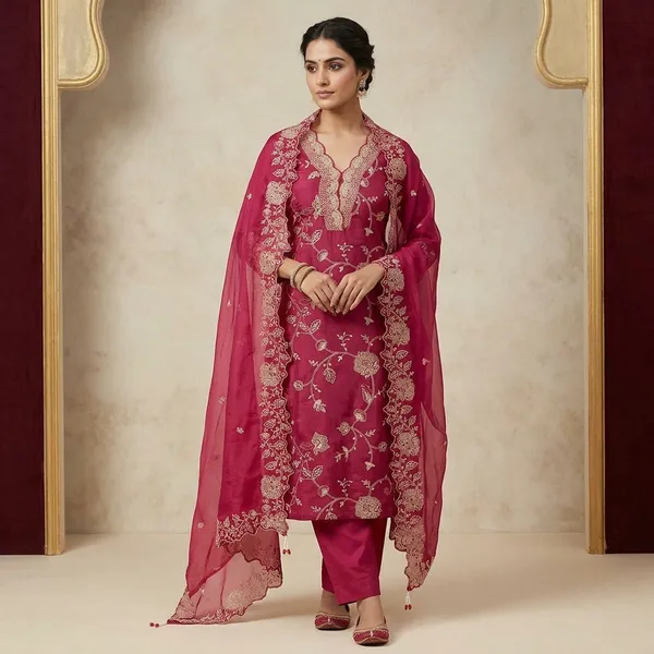 Wine_Zariwork_Gold_Chinon_Unstitched_Salwar_Suit