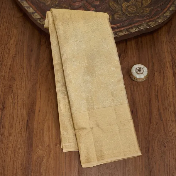 Beige_Dharmavaram_Pure_Silk_Saree