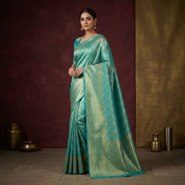 Sky_Blue_Zariwork_Gold_Pure_Silk_Saree