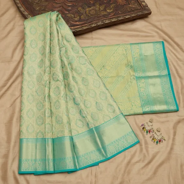 Sea_Green_Zariwork_Gold_Pure_Silk_Saree