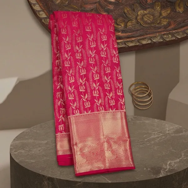 Rani_Pink_Zariwork_Gold_Pure_Silk_Saree