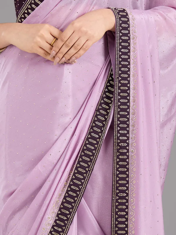 Lavender_Satin_Gold_Stonework_Saree_With_Matching_Blouse_Piece