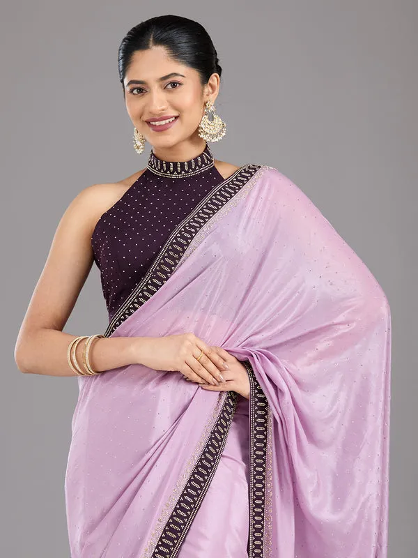 Lavender_Satin_Gold_Stonework_Saree_With_Matching_Blouse_Piece