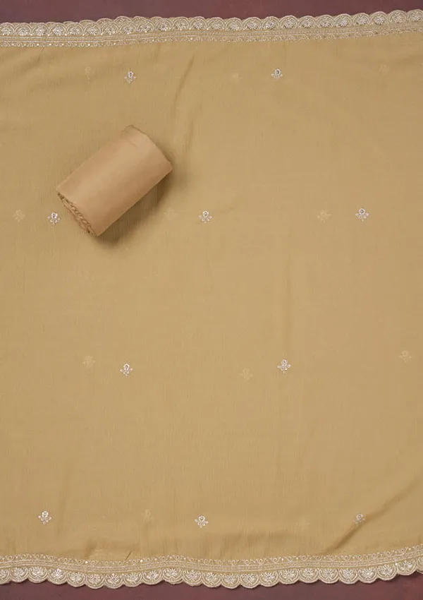 Beige_Chinon_Gold_Zariwork_Unstitched_Dress_Material_With_Matching_Bottom_And_Dupatta