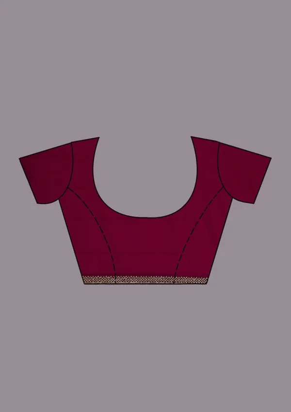 Maroon_Georgette_Gold_Stonework_Saree_With_Matching_Blouse_Piece