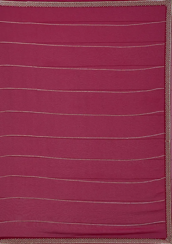 Maroon_Georgette_Gold_Stonework_Saree_With_Matching_Blouse_Piece