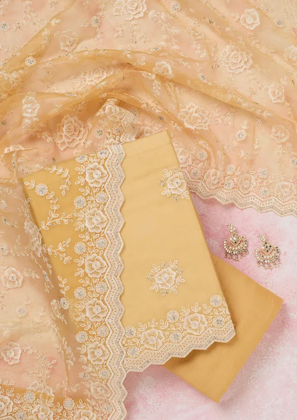 Yellow_Organza_Threadwork_Unstitched_Dress_Material_With_Matching_Bottom_And_Dupatta