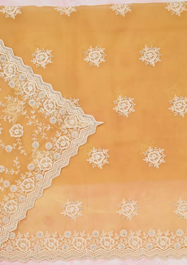 Yellow_Organza_Threadwork_Unstitched_Dress_Material_With_Matching_Bottom_And_Dupatta