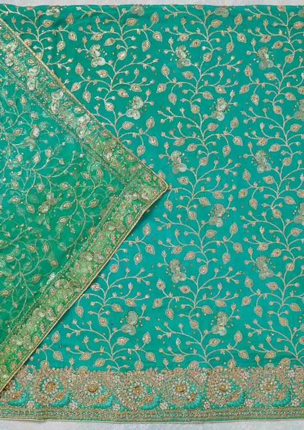 Sea_Green_Georgette_Gold_Zardozi_Work_Unstitched_Dress_Material_With_Matching_Bottom_And_Dupatta