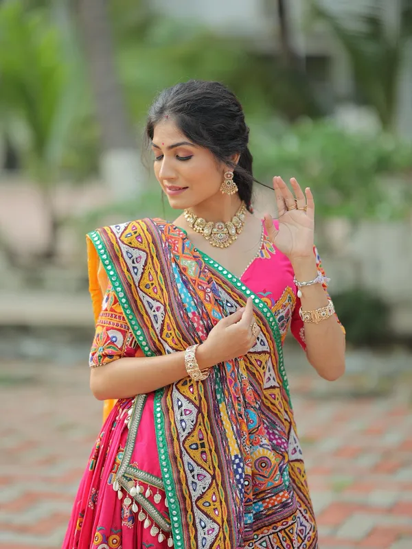 Women's_Premium_Pink_&_Yellow_Embroidered_Chaniya_Choli_with_Dupatta