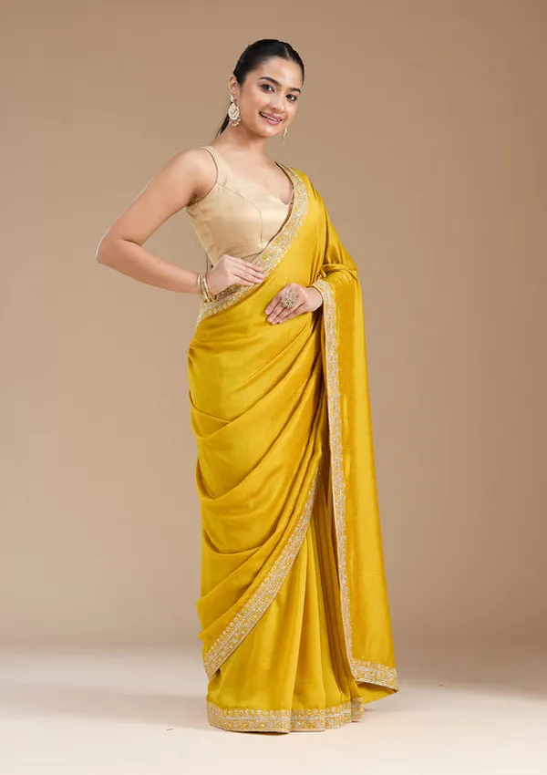 Mustard_Soft_Raw_Silk_Gold_Zariwork_Saree_With_Matching_Blouse_Piece