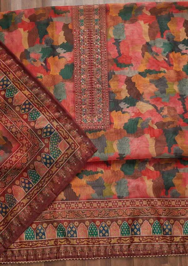 Multi_Chanderi_Abstract_Geometric_Threadwork_Unstitched_Dress_Material_With_Matching_Bottom_And_Dupatta