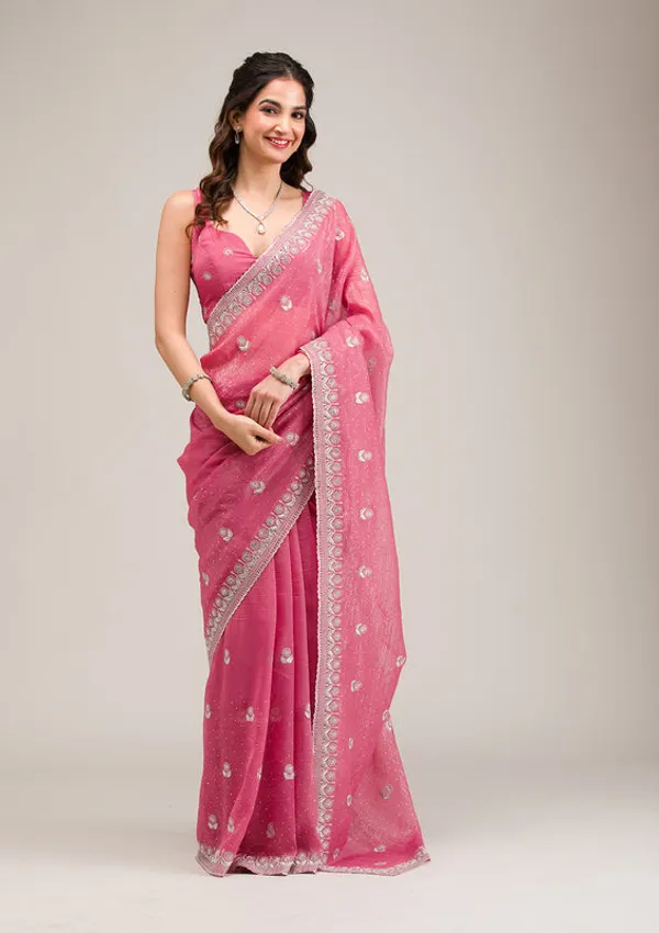 Pink_Tissue_Silver_Zariwork_Saree_With_Matching_Blouse_Piece