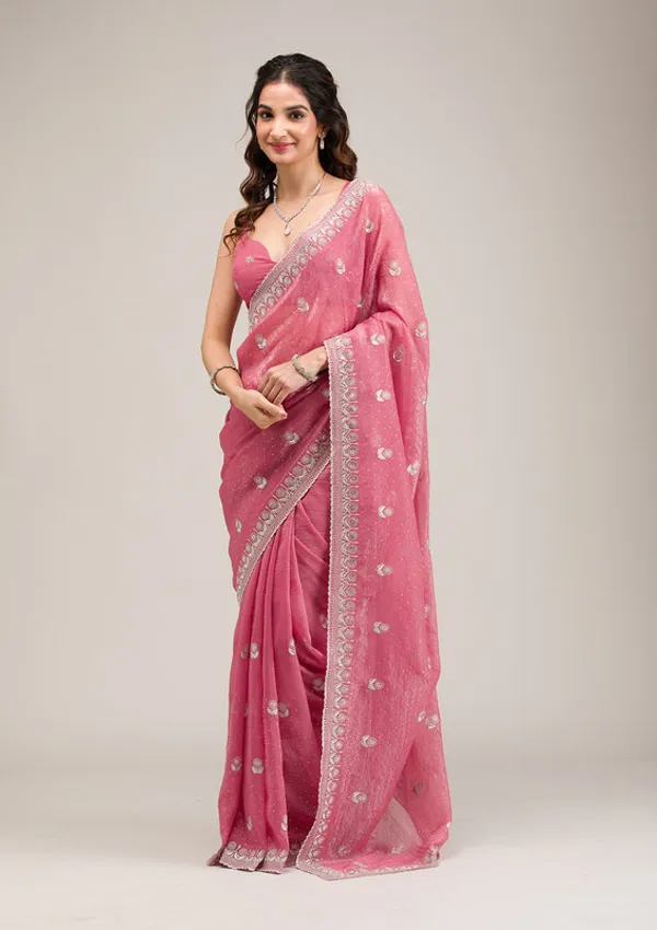 Pink_Tissue_Silver_Zariwork_Saree_With_Matching_Blouse_Piece