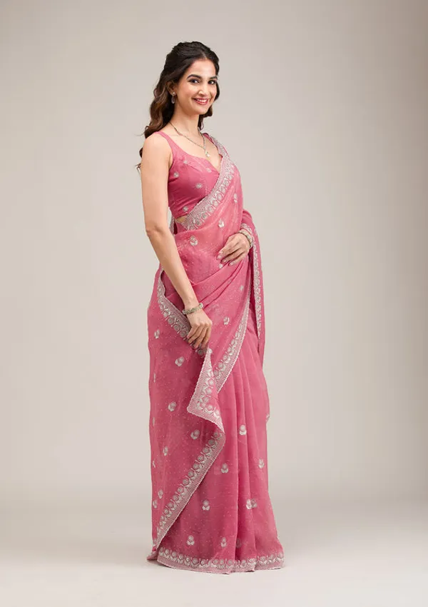 Pink_Tissue_Silver_Zariwork_Saree_With_Matching_Blouse_Piece
