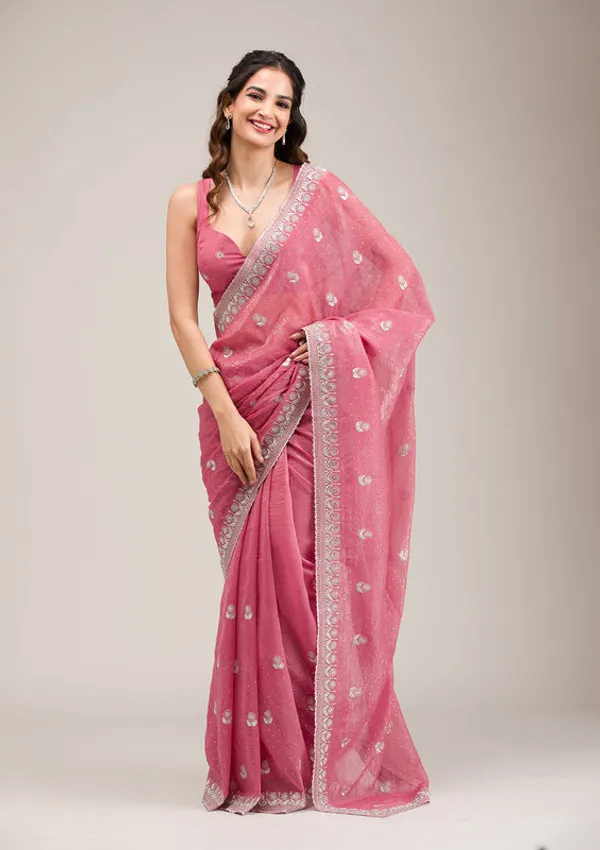 Pink_Tissue_Silver_Zariwork_Saree_With_Matching_Blouse_Piece