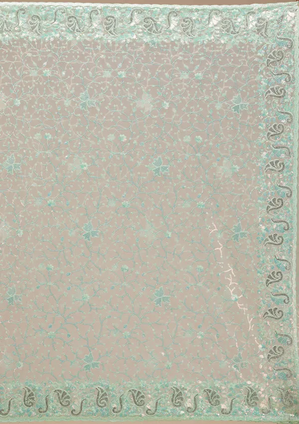 Pista_Green_Net_Sequins_Saree_With_Matching_Blouse_Piece