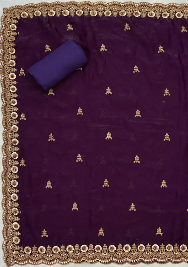 Purple_Organza_Cording_Unstitched_Dress_Material_With_Matching_Bottom_And_Dupatta