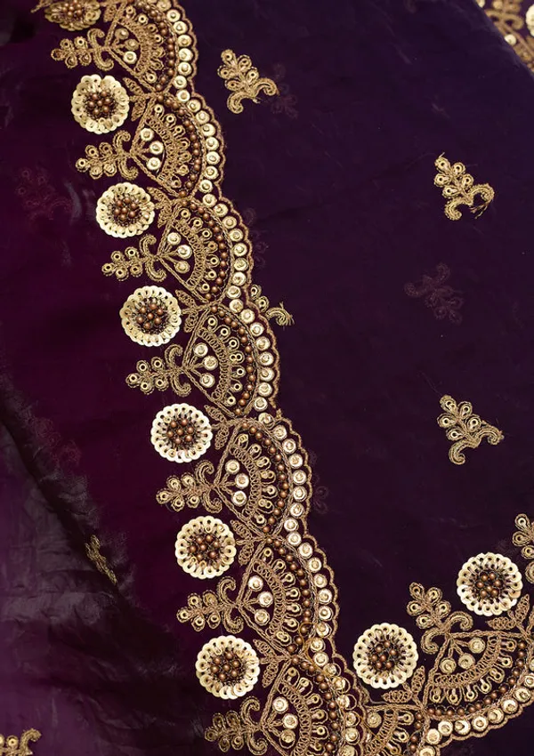 Purple_Organza_Cording_Unstitched_Dress_Material_With_Matching_Bottom_And_Dupatta