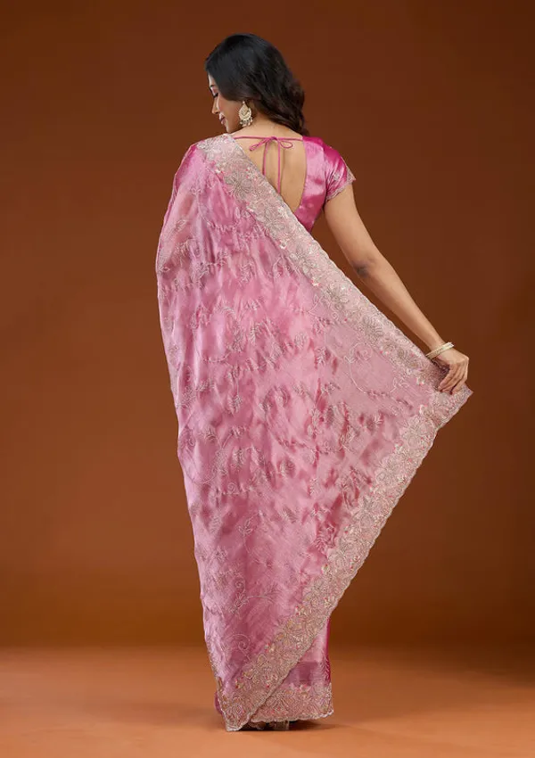 Pink_Organza_Gold_Stonework_Saree_With_Matching_Blouse_Piece
