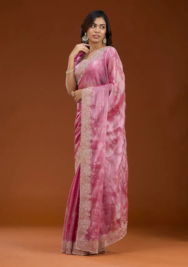 Pink_Organza_Gold_Stonework_Saree_With_Matching_Blouse_Piece