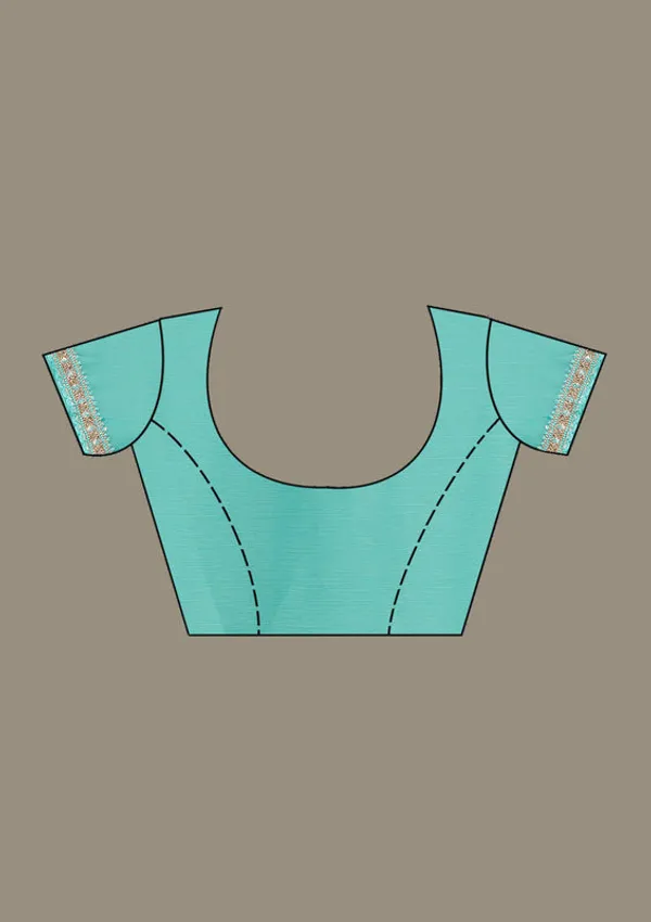Sea_Green_Tissue_Gold_Stonework_Saree_With_Matching_Blouse_Piece
