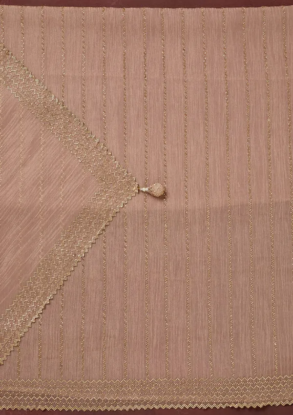 Peach_Tissue_Gold_Stonework_Unstitched_Dress_Material_With_Matching_Bottom_And_Dupatta