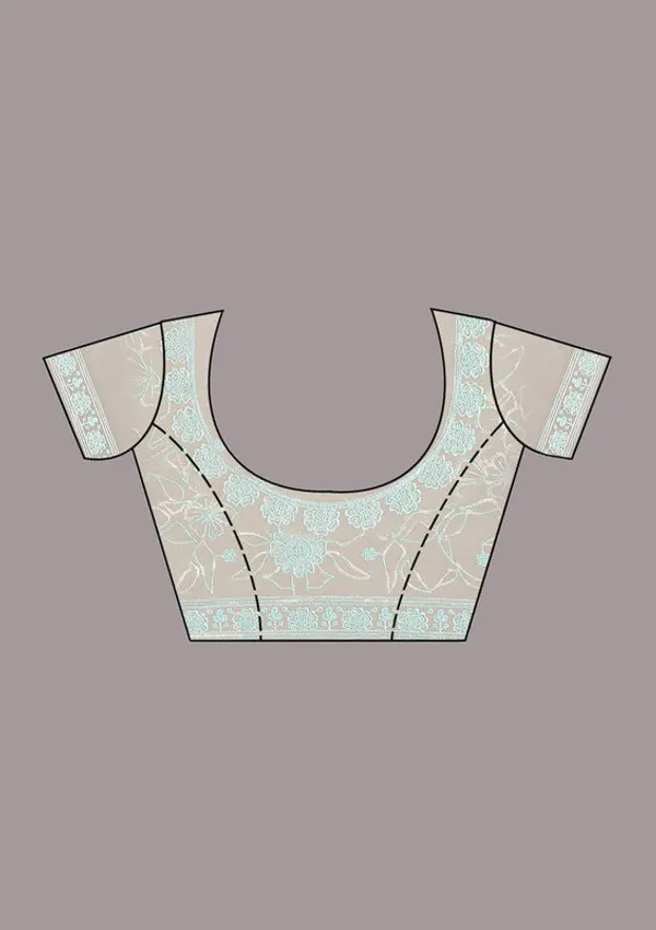 Sky_Blue_Net_Sequins_Saree_With_Matching_Blouse_Piece