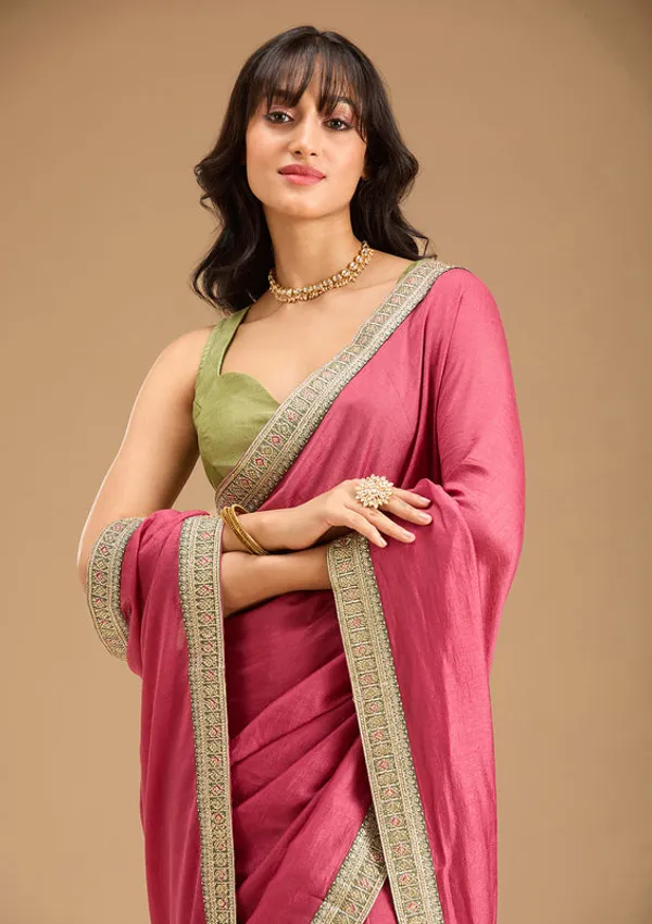 Onion_Pink_Soft_Raw_Silk_Gold_Zariwork_Saree_With_Matching_Blouse_Piece
