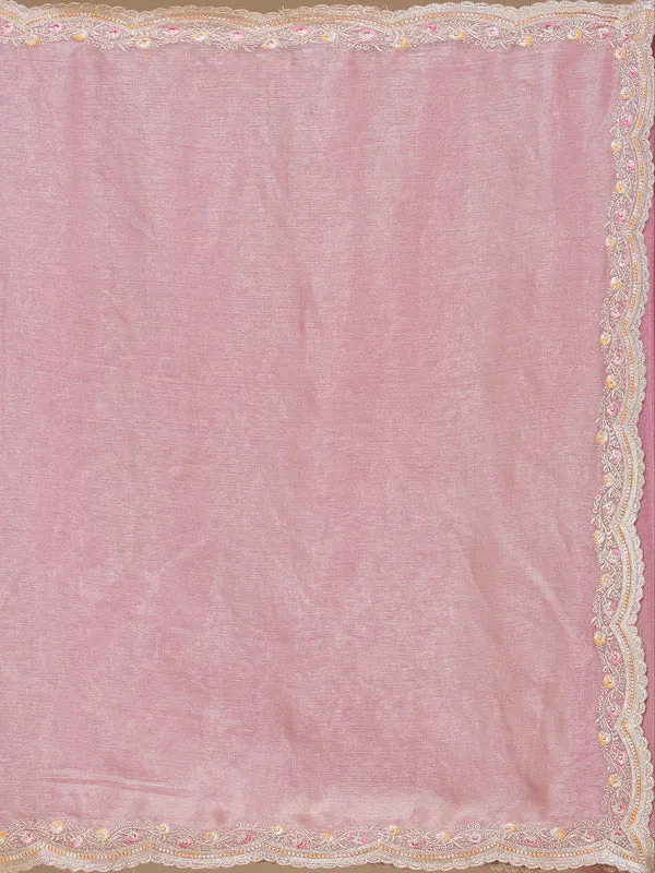 Onion_Pink_Tissue_Gold_Zariwork_Saree_With_Matching_Blouse_Piece