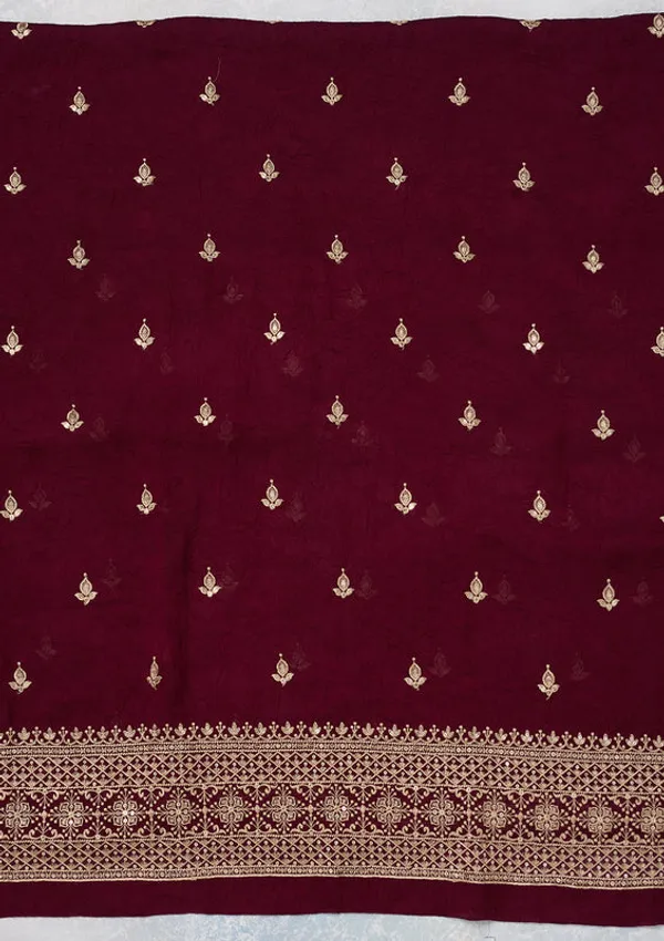 Wine_Georgette_Threadwork_Unstitched_Dress_Material_With_Matching_Bottom_And_Dupatta