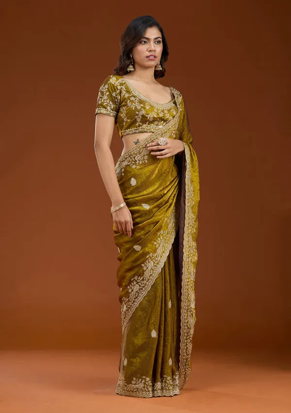 Mustard_Tissue_Gold_Zariwork_Saree_With_Matching_Blouse_Piece