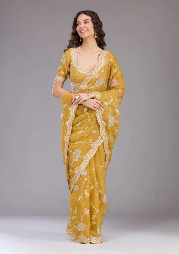 Mustard_Tissue_Gold_Zariwork_Saree_With_Matching_Blouse_Piece