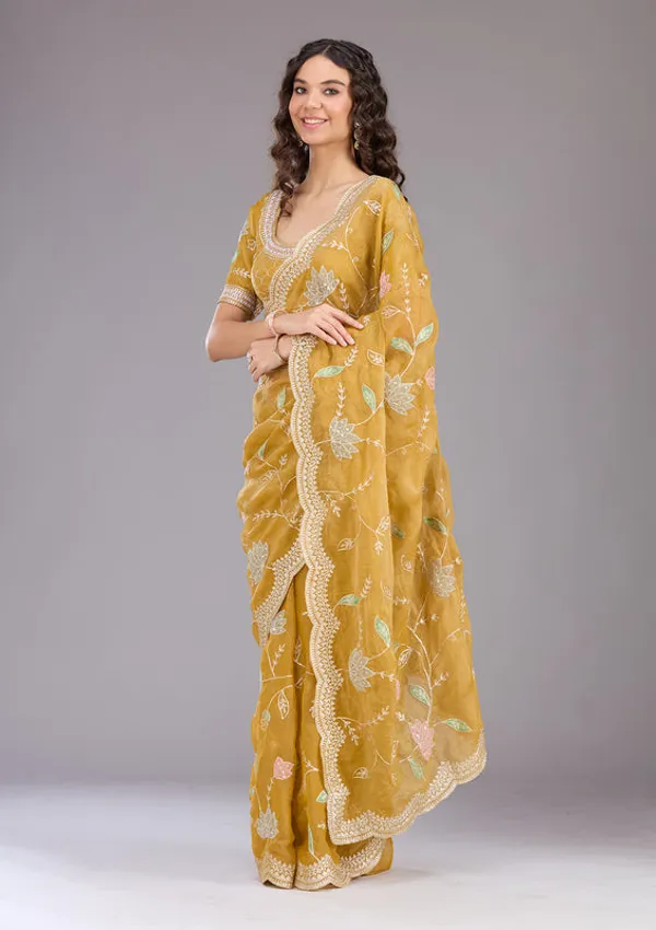 Mustard_Tissue_Gold_Zariwork_Saree_With_Matching_Blouse_Piece