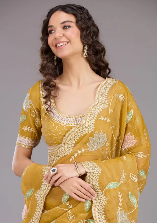 Mustard_Tissue_Gold_Zariwork_Saree_With_Matching_Blouse_Piece