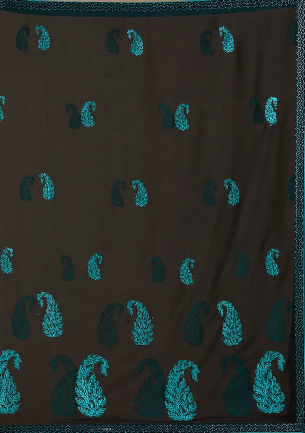 Black_Georgette_Threadwork_Saree_With_Matching_Blouse_Piece