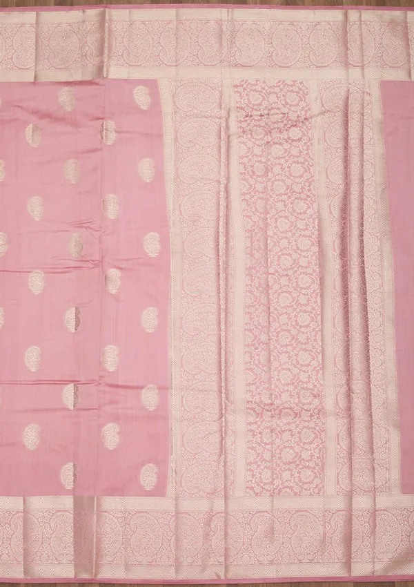 Onion_Pink_Silk_Buti_Zariwork_Saree_With_Matching_Blouse_Piece