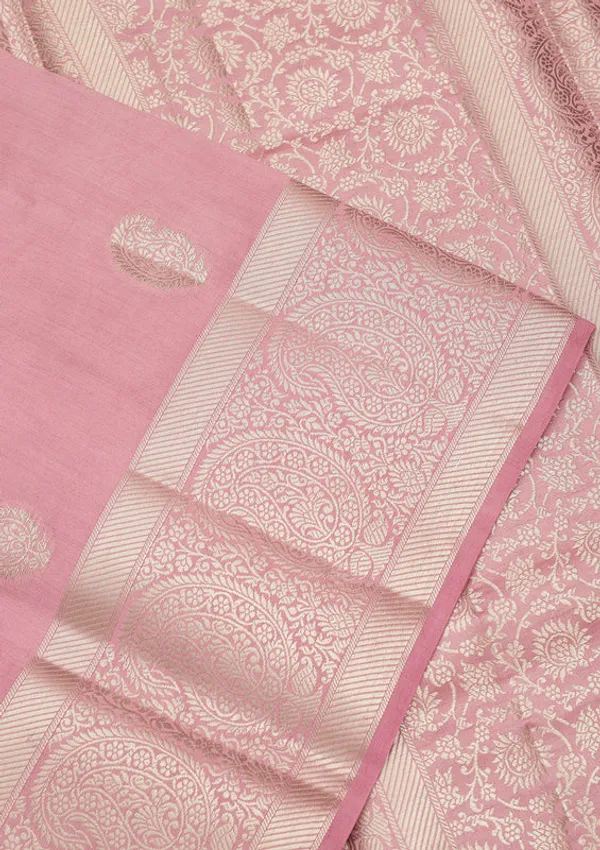 Onion_Pink_Silk_Buti_Zariwork_Saree_With_Matching_Blouse_Piece