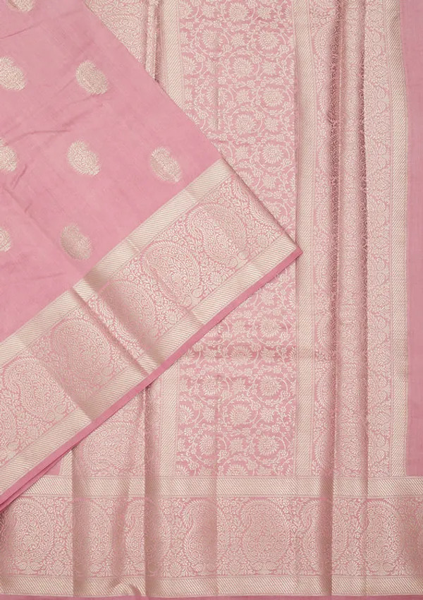 Onion_Pink_Silk_Buti_Zariwork_Saree_With_Matching_Blouse_Piece