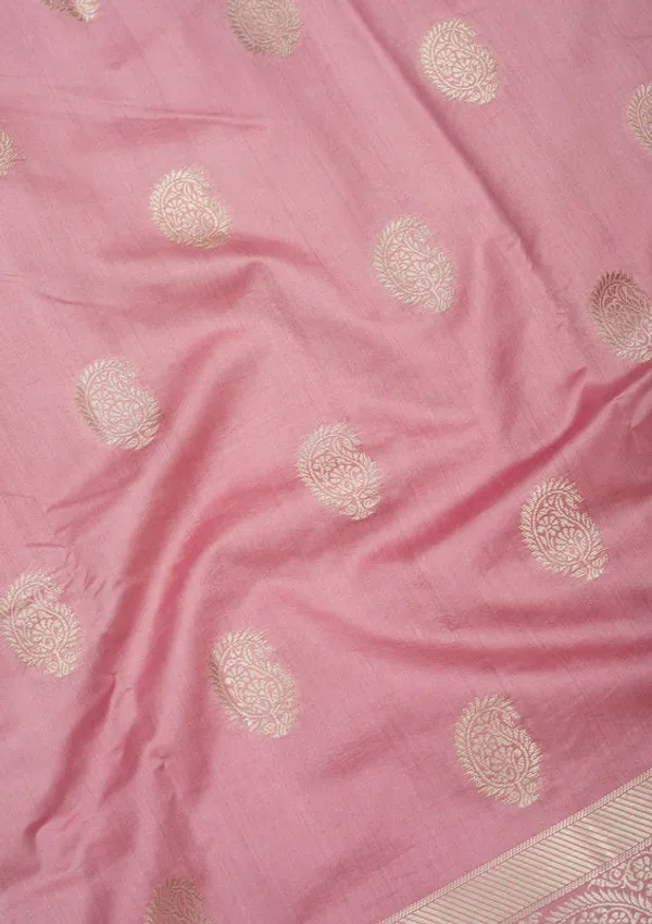 Onion_Pink_Silk_Buti_Zariwork_Saree_With_Matching_Blouse_Piece