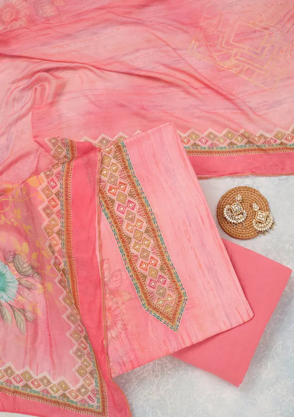 Pink_Muslin_Gold_Zariwork_Unstitched_Dress_Material_With_Matching_Bottom_And_Dupatta