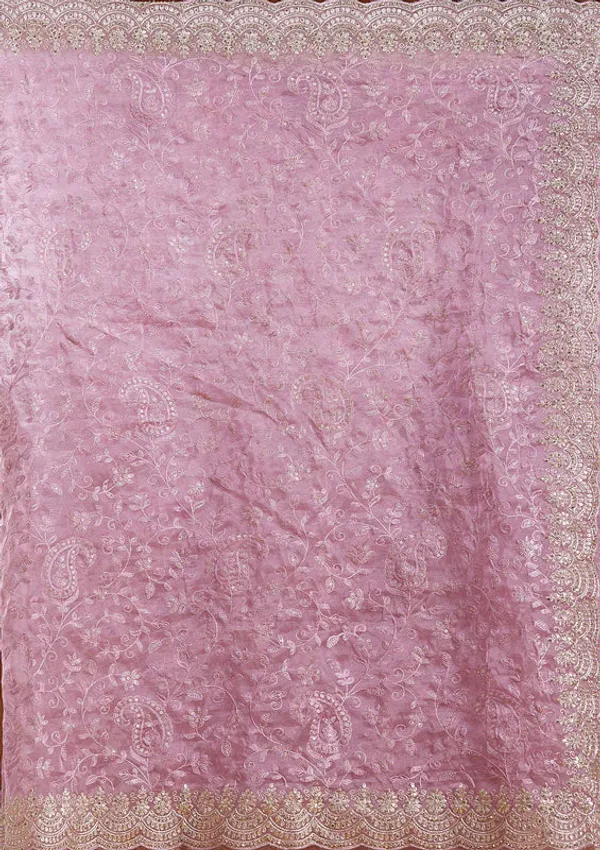 Lavender_Tissue_Cording_Saree_With_Matching_Blouse_Piece