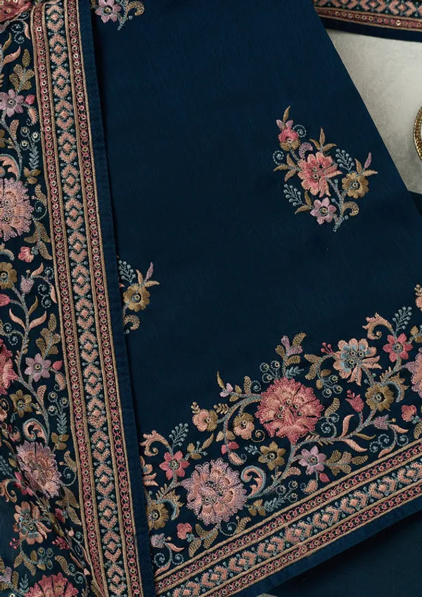 Navy_Blue_Chinon_Kashmiri_Unstitched_Dress_Material_With_Matching_Bottom_And_Dupatta