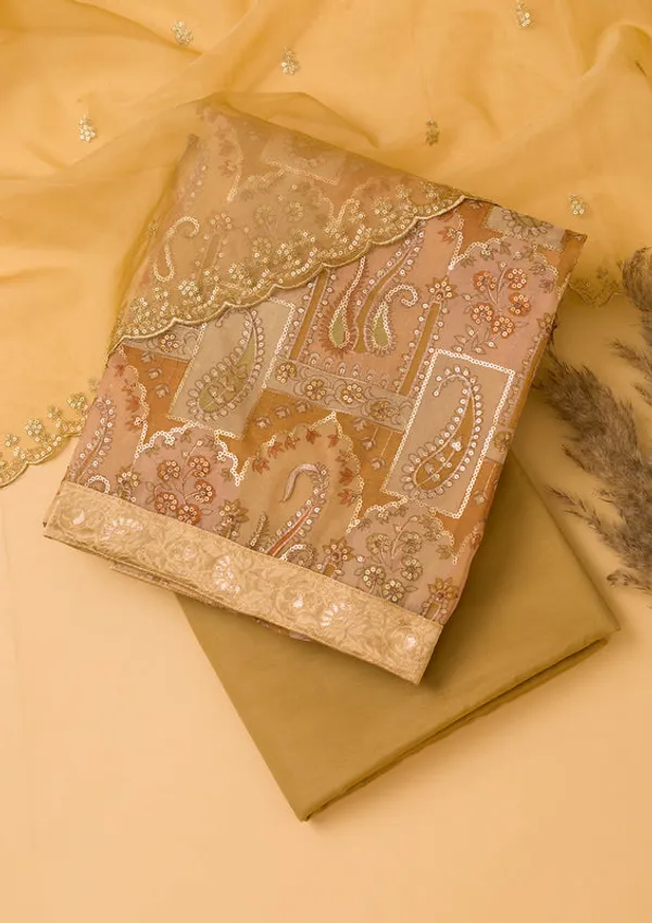 Gold_Tissue_Floral_Sequins_Unstitched_Dress_Material_With_Matching_Bottom_And_Dupatta