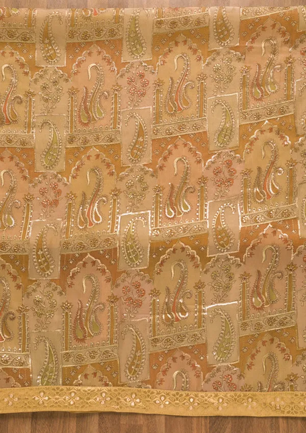Gold_Tissue_Floral_Sequins_Unstitched_Dress_Material_With_Matching_Bottom_And_Dupatta
