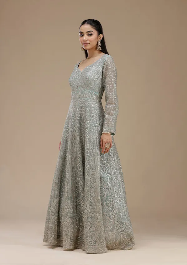 Sky_Blue_Net_Gold_Zariwork_Anarkali_Kurta_With_Bottom_And_Dupatta