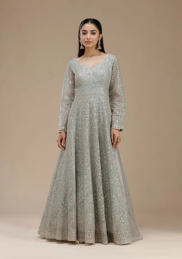 Sky_Blue_Net_Gold_Zariwork_Anarkali_Kurta_With_Bottom_And_Dupatta