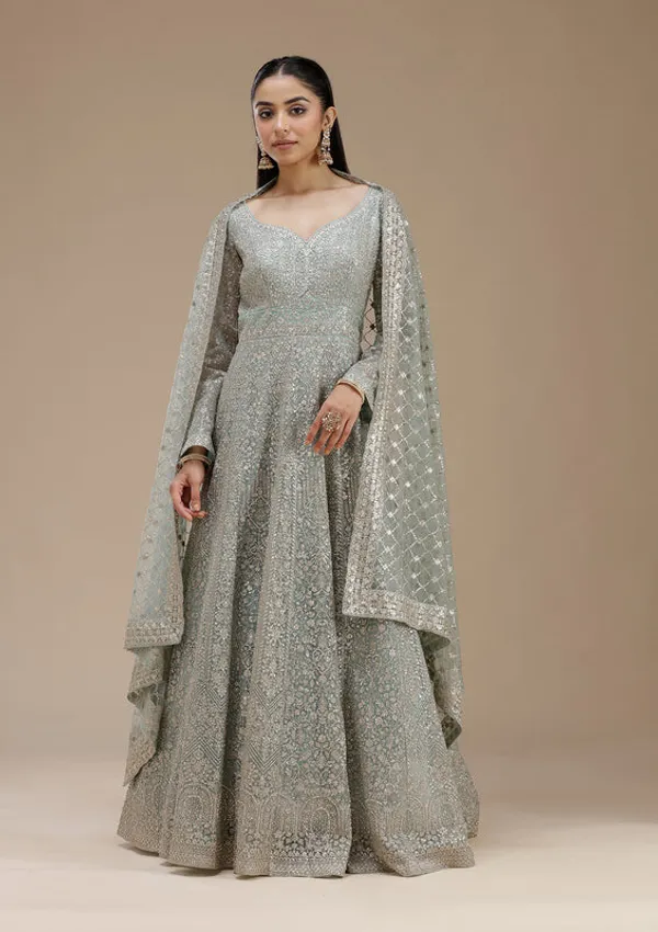 Sky_Blue_Net_Gold_Zariwork_Anarkali_Kurta_With_Bottom_And_Dupatta