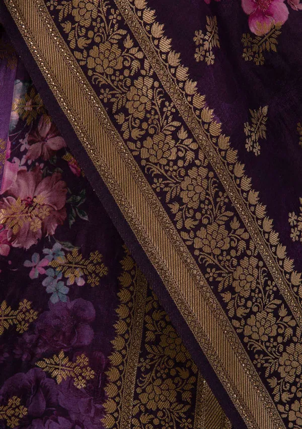 Wine_Silk_Jaal_Printed_Saree_With_Matching_Blouse_Piece